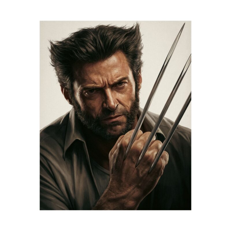 Clawed Vigilante Portrait Art Print: Gritty Superhero Wall Art | Dark Comic Inspired Poster | Cinematic Character Illustration