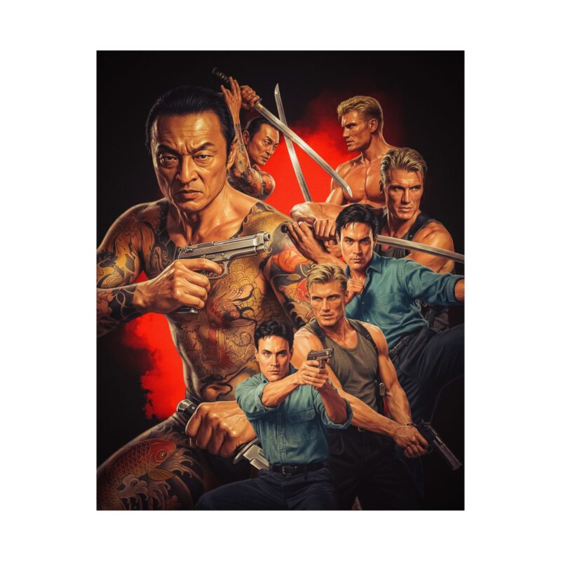 Showdown in Little Tokyo: 90s Action Tribute Art Print | Cult Movie Poster