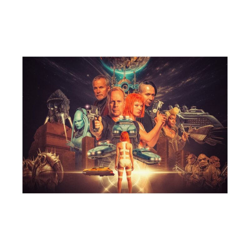 The Fifth Element Retro Sci-Fi Poster: Leeloo & Korben Tribute Print