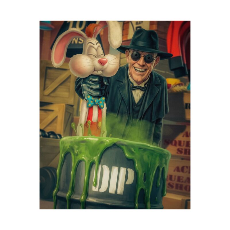 Dark Toon Lab: Twisted Roger Rabbit Tribute Art Print | Cult Classic Animation Wall Art | Retro 80s Movie Inspired Poster