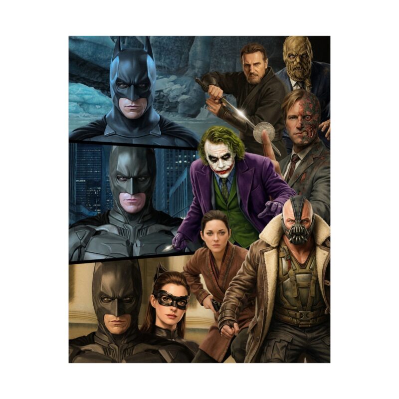 Gotham Under Siege – Dark Knight Cinematic Tribute Art Print | Dark Knight Poster | Gotham Villains Wall Art | Collector Fan Decor