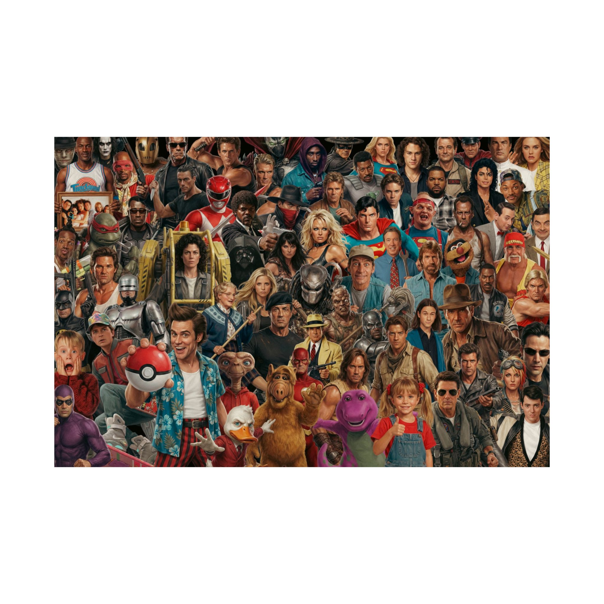 Ultimate Nostalgia Collage – 80s & 90s Icons Art Print