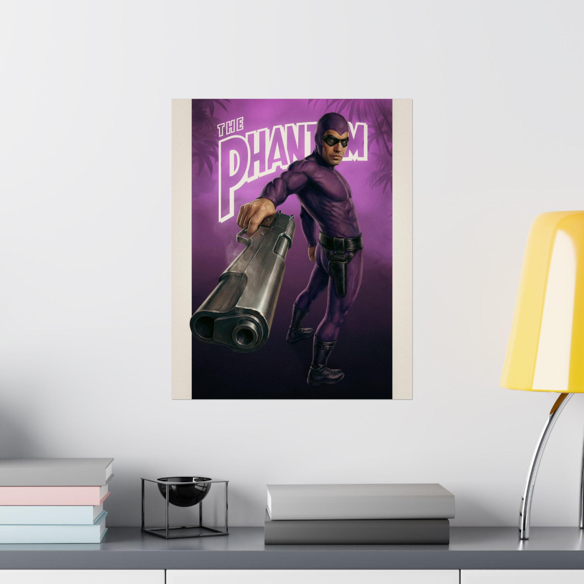 The Phantom Poster: Retro Comic Hero Wall Art | Purple Jungle Crusader | 90s Superhero Vintage Print - Image 3