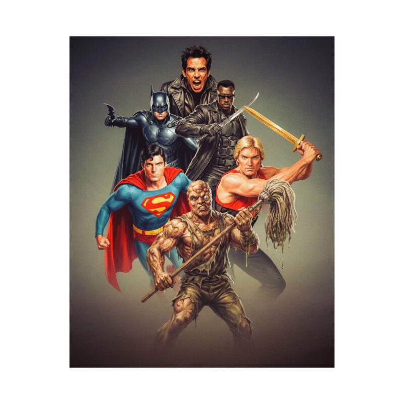 Legends of Power: Cult Heroes Poster Art Print Tribute Poster | Wall Art |  Superhero Poster